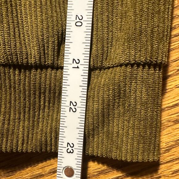 Hengsheng Jeans Olive Corduroy Medium Pullover Outdoor Elbow Patches Sweatshirt - Picture 6 of 6